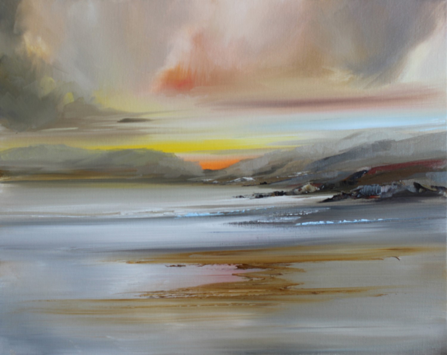 'Hills leading down to the shore' by artist Rosanne Barr